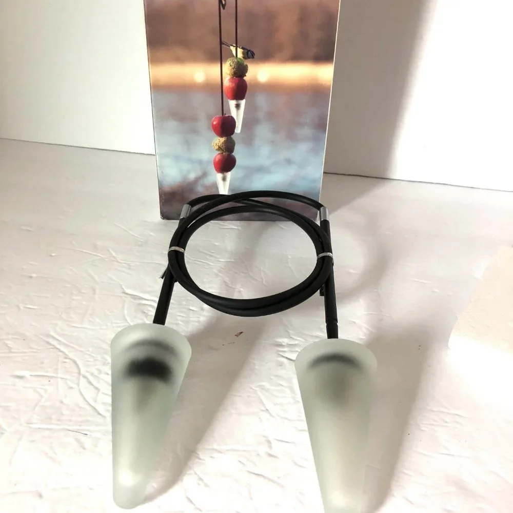 Danish Design Bird Feeder Frosted Glass Rubber Cord Pernille Vea for Menu A/S